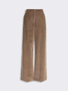 Cotton Velvet Trousers for Women - Light Brown - Max Mara UAE