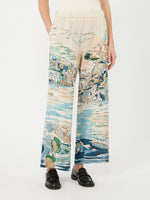 max mara printed silk cropped trousers for women