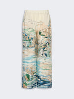 max mara printed silk cropped trousers for women
