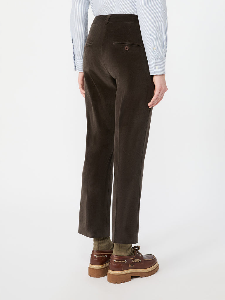 max mara cotton velvet cropped trousers