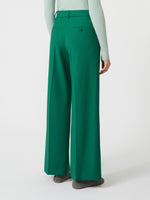 Wool Palazzo Trousers for Women - Green - Max Mara UAE