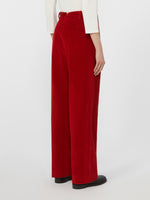 Cotton Velvet Trousers for Women - Red - Max Mara UAE