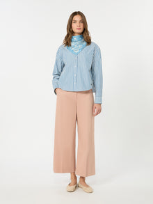 Cotton Satin Trousers for Women - Antique Rose - Max Mara UAE