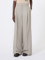 Wide-Leg Woollen Cloth Trousers for Women - Hazelnut Brown - Max Mara UAE