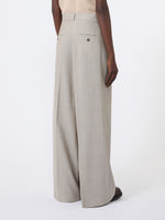 Wide-Leg Woollen Cloth Trousers for Women - Hazelnut Brown - Max Mara UAE