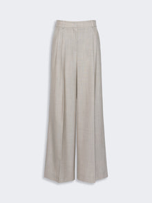 Wide-Leg Woollen Cloth Trousers for Women - Hazelnut Brown - Max Mara UAE