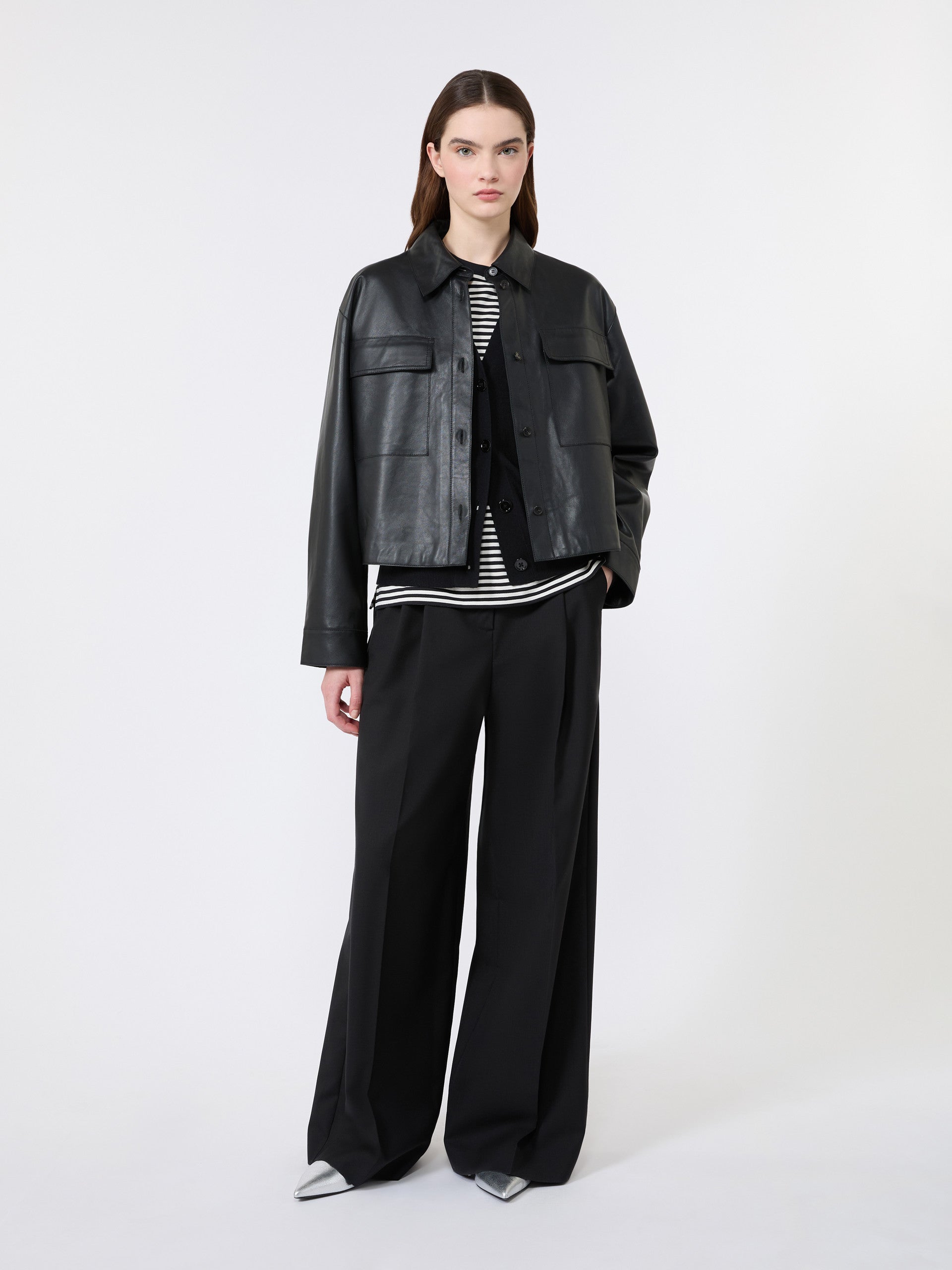 max mara wide-leg woollen cloth trousers for women