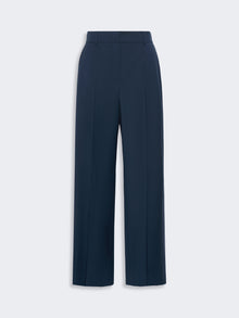 Stretch Wool Palazzo Trousers for Women - Navy - Max Mara UAE