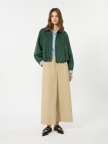 Flared Cotton Gabardine Trousers for Women - Beige - Max Mara UAE