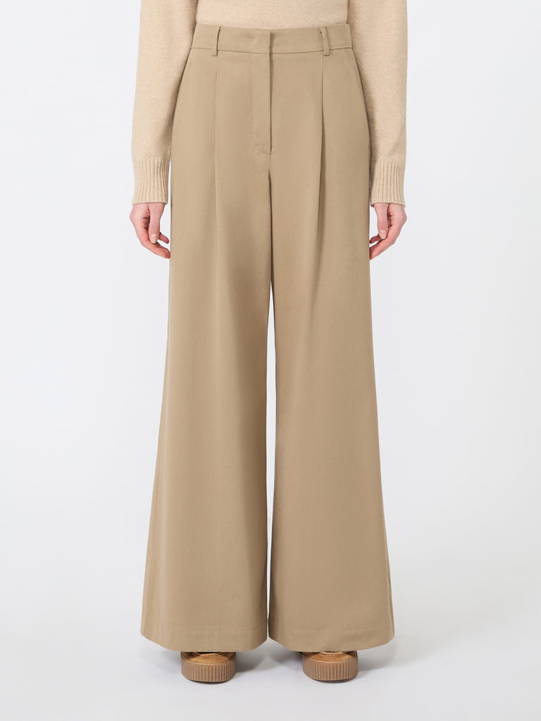 max mara wide trousers in cotton drill