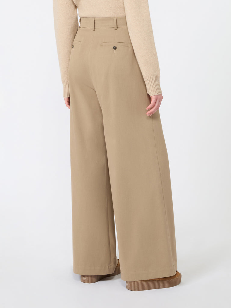 max mara wide trousers in cotton drill