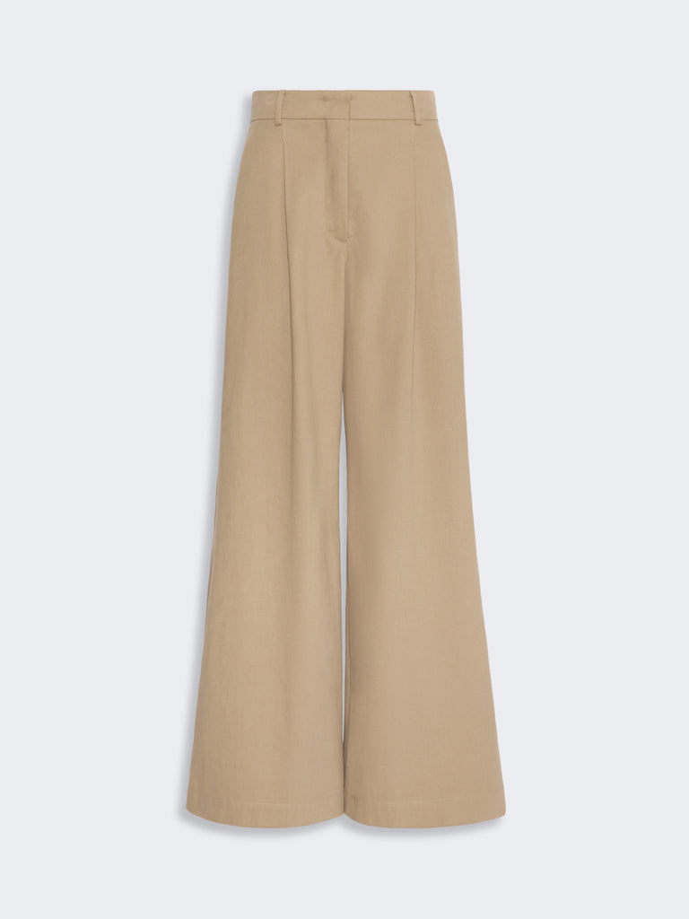 max mara wide trousers in cotton drill