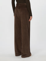 Wide-Leg Corduroy Trousers for Women - Chocolate - Max Mara UAE