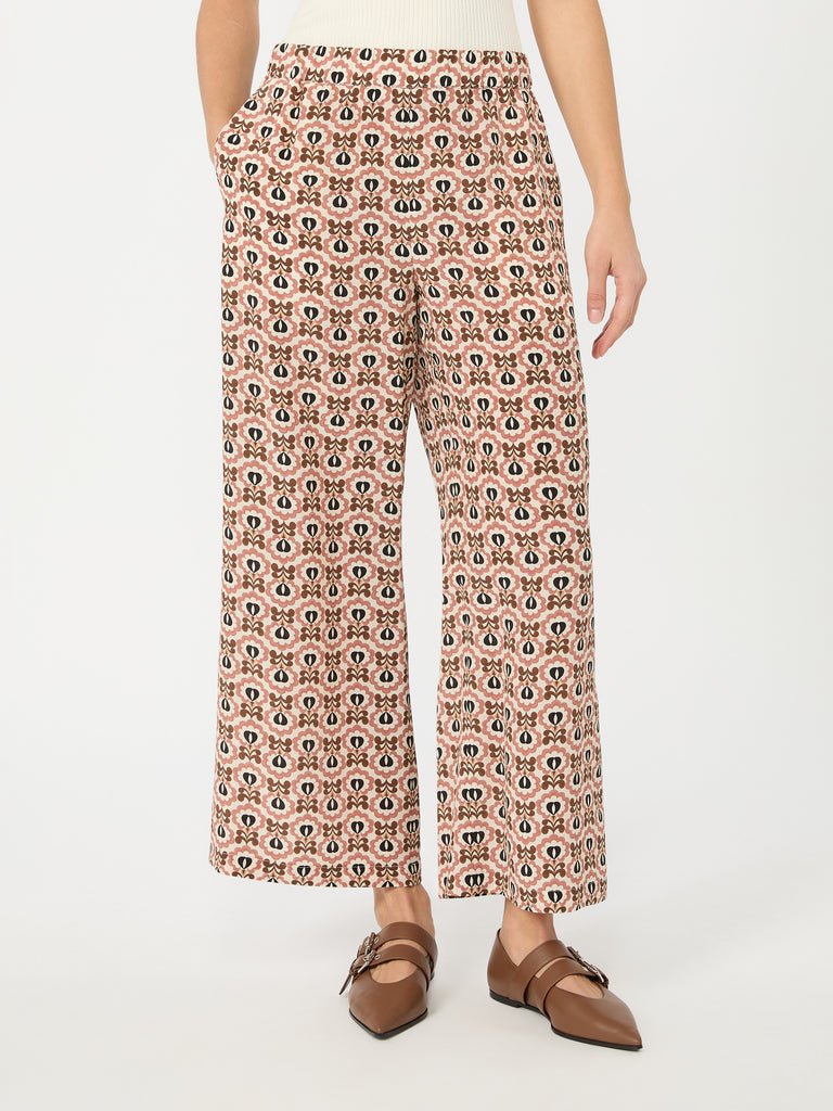 max mara printed crepe de chine trousers