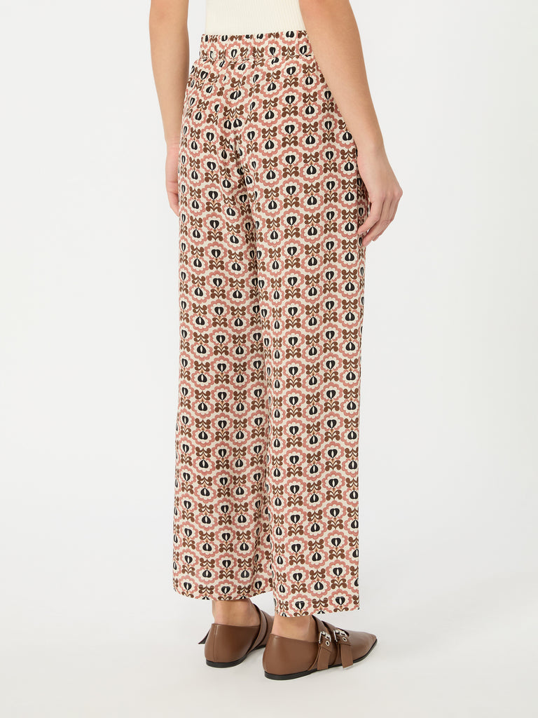max mara printed crepe de chine trousers