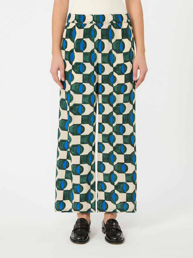 max mara printed crêpe de chine trousers