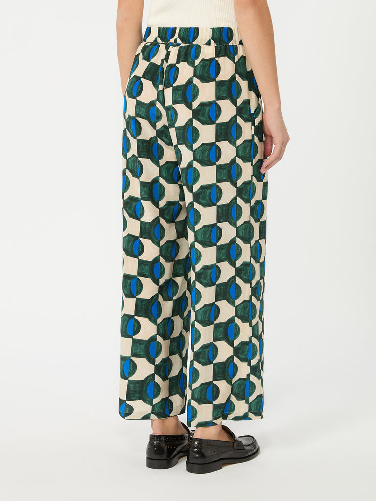 max mara printed crêpe de chine trousers