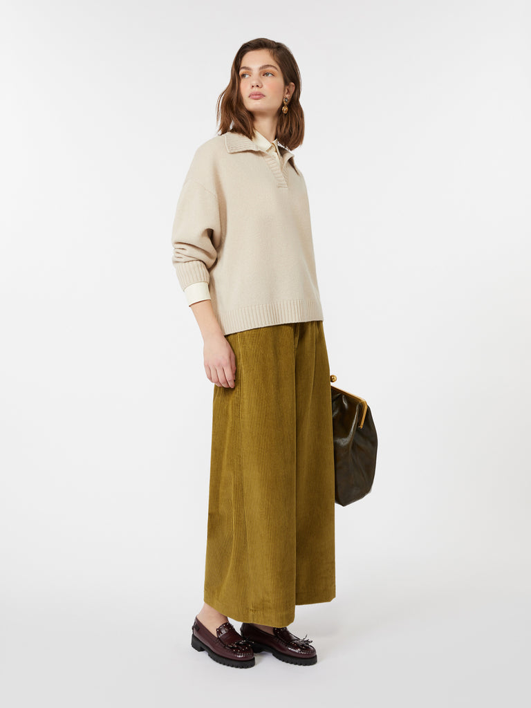 max mara cropped cotton velvet trousers