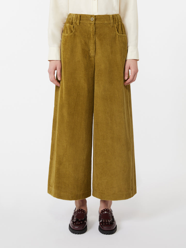 max mara cropped cotton velvet trousers