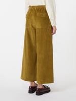 Cropped Cotton Velvet Trousers for Women - Olive Green - Max Mara UAE