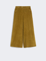 Cropped Cotton Velvet Trousers for Women - Olive Green - Max Mara UAE