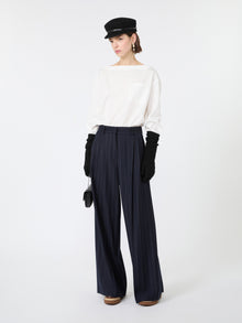 max mara wool pinstriped flannel trousers for women