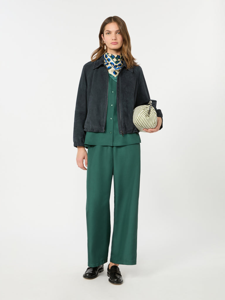 max mara cropped silk trousers