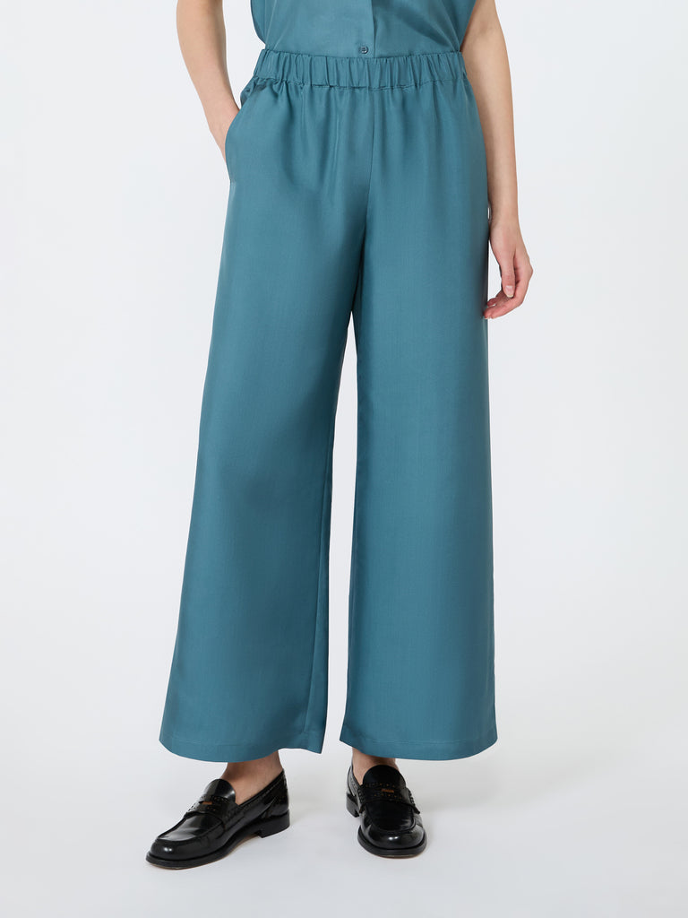 max mara cropped silk trousers