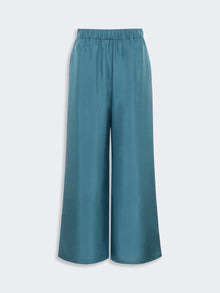 Cropped Silk Trousers for Women - Light Blue - Max Mara UAE