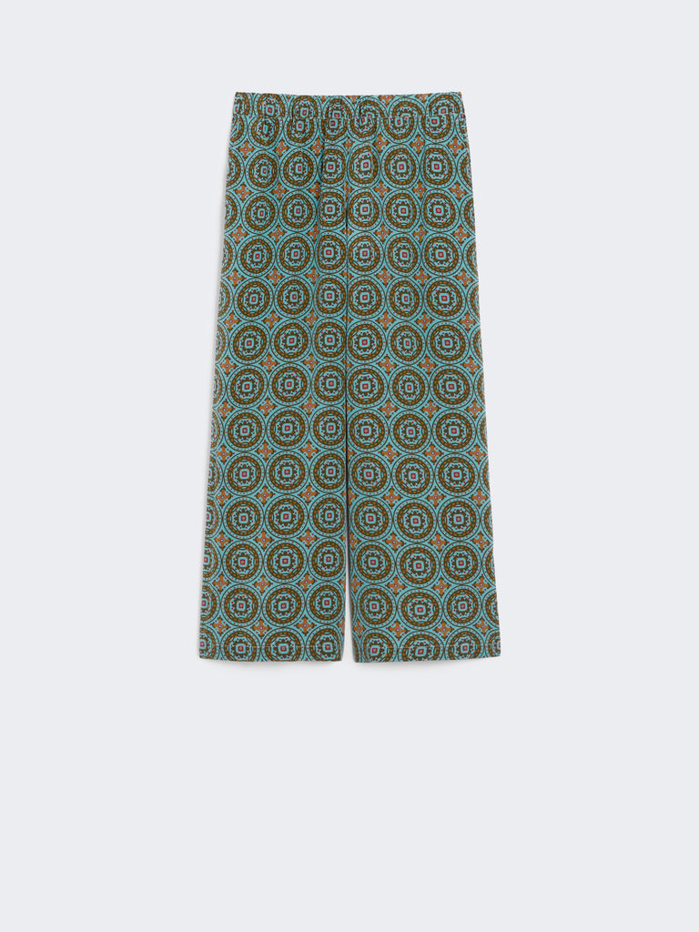 max mara printed silk cropped trousers