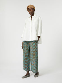 max mara printed silk cropped trousers for women