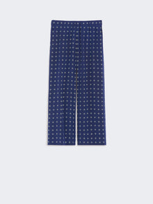 Printed silk cropped trousers