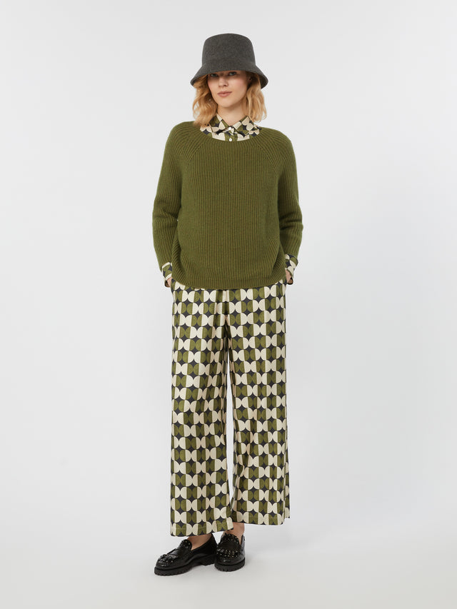 Silk twill trousers