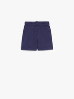 Cotton And Linen Bermuda Shorts for Women - Navy - Max Mara UAE