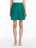 Cotton Bermuda Shorts for Women - Green - Max Mara UAE