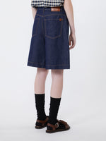 max mara cotton and linen denim bermuda shorts for women