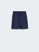max mara cotton and linen denim bermuda shorts for women