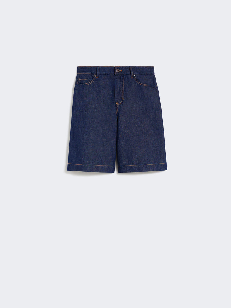 max mara cotton and linen denim bermuda shorts