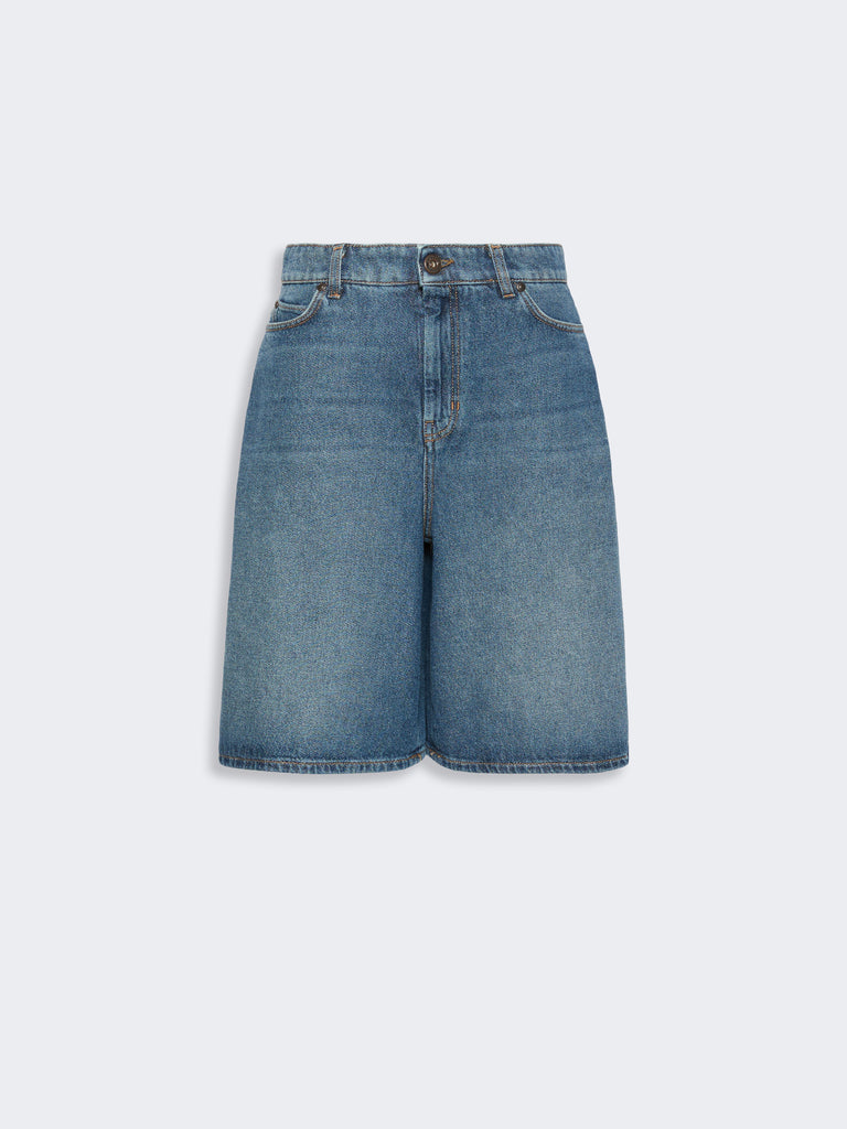 max mara cotton denim bermuda shorts