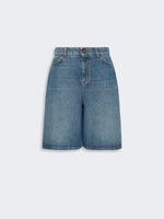 max mara cotton denim bermuda shorts for women
