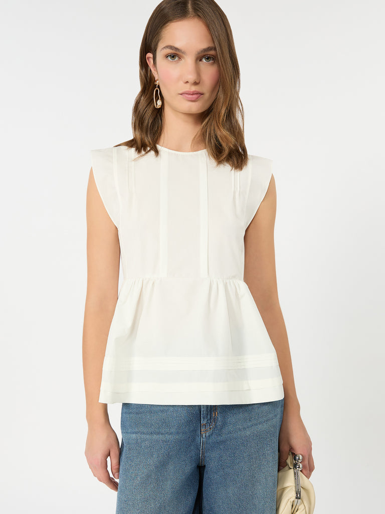 max mara sleeveless cotton poplin blouse