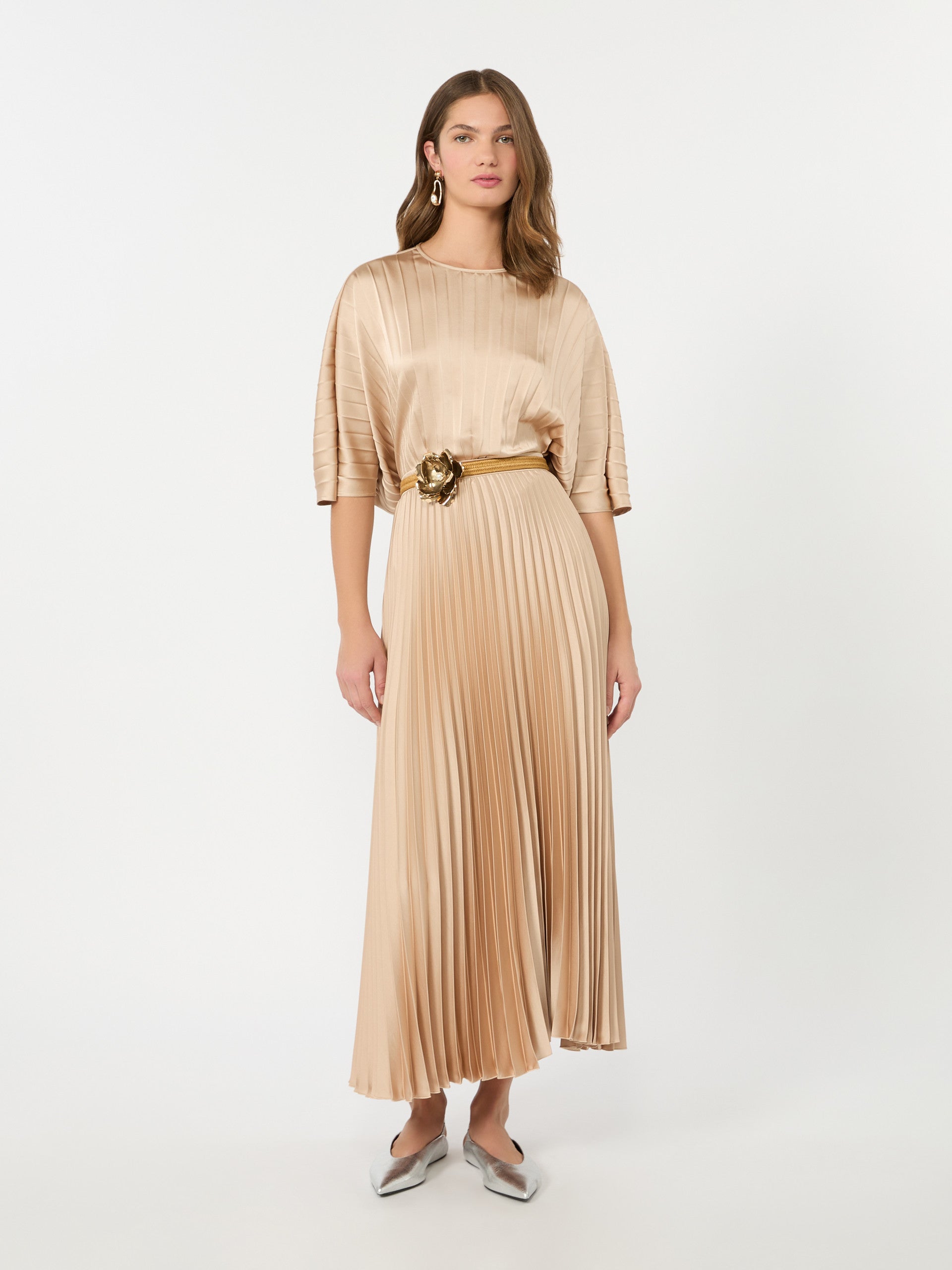 max mara loose blouse in pleated satin for women
