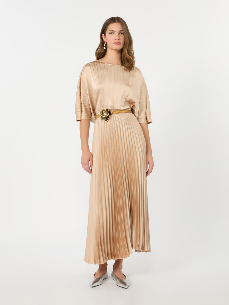 max mara loose blouse in pleated satin