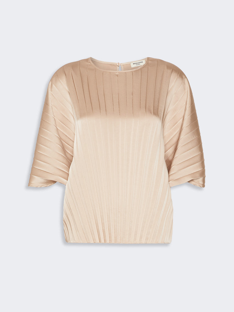max mara loose blouse in pleated satin