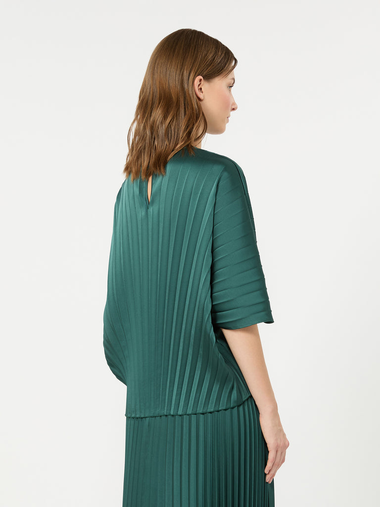 max mara loose blouse in pleated satin