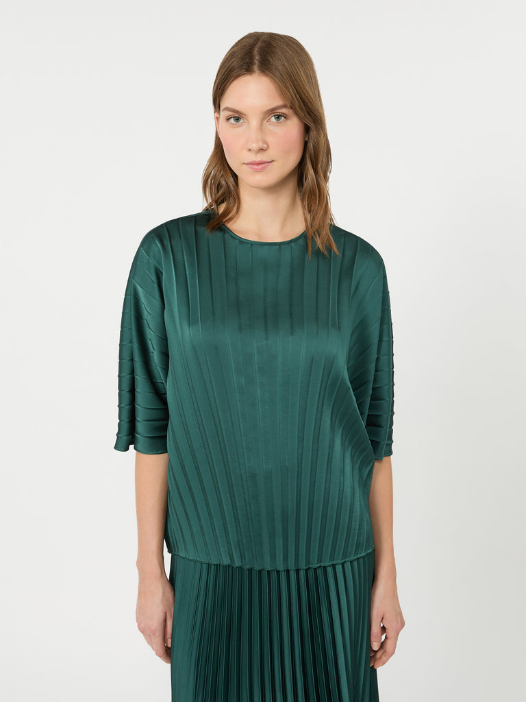 max mara loose blouse in pleated satin