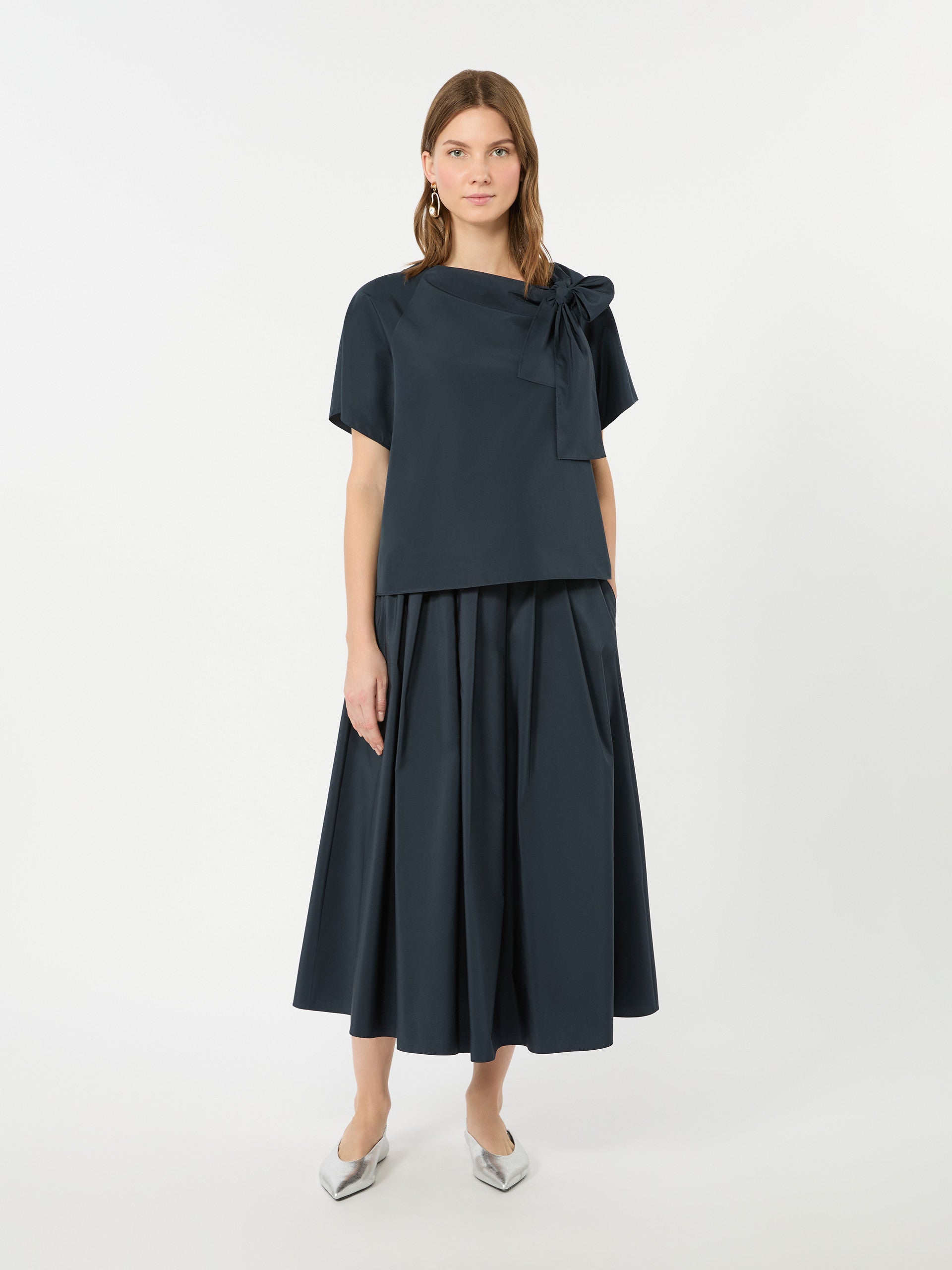 max mara cotton-blend taffeta blouse for women