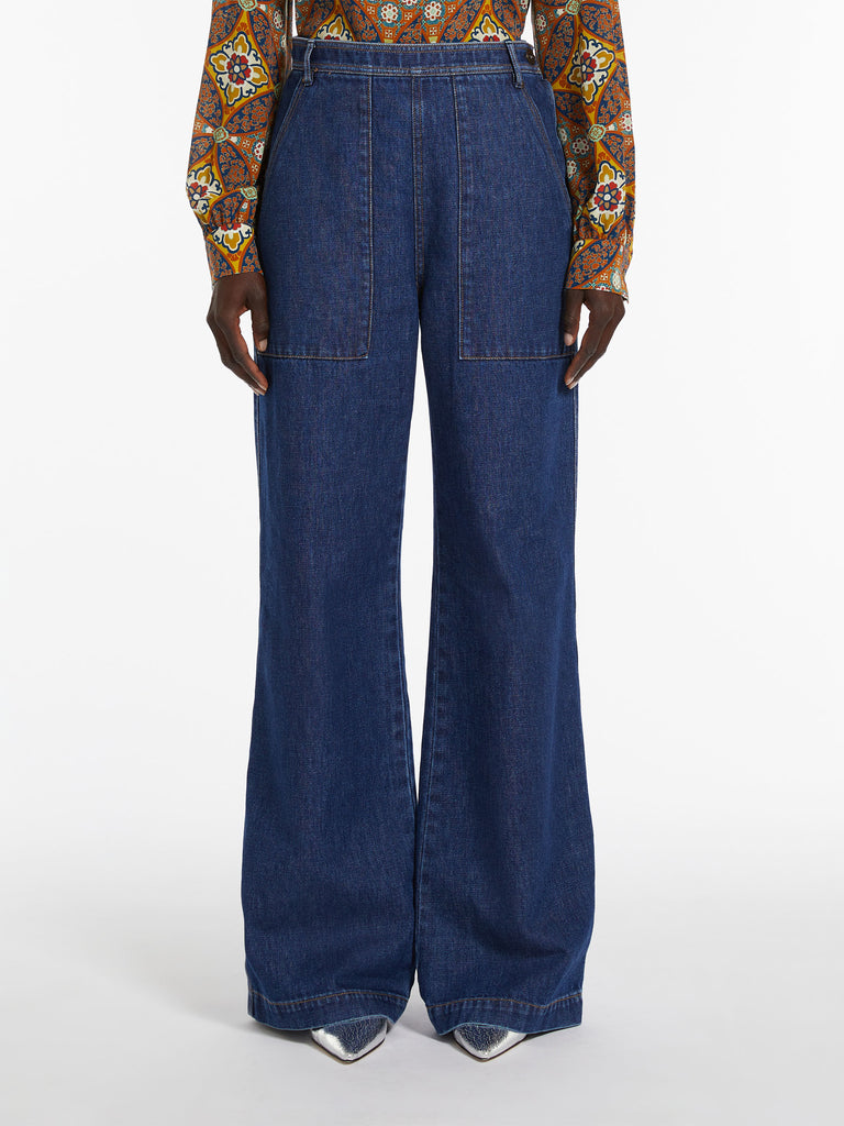 Cotton denim trousers