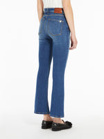 Stretch Denim Cropped Jeans for Women - Navy - Max Mara UAE