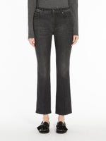 Stretch Denim Cropped Jeans for Women - Black - Max Mara UAE